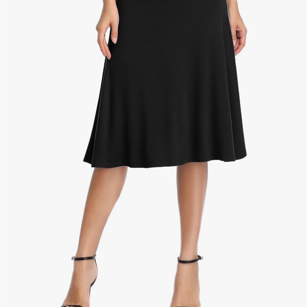 Elegant Black Yoga Midi Skirt